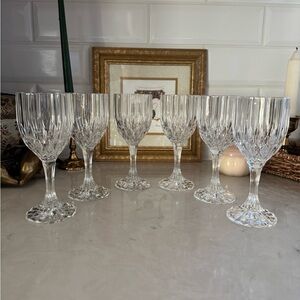 Vintage Cristal d'Arques-Durand BRETAGNE wine glasses 7 1/4” H -Set Of 6